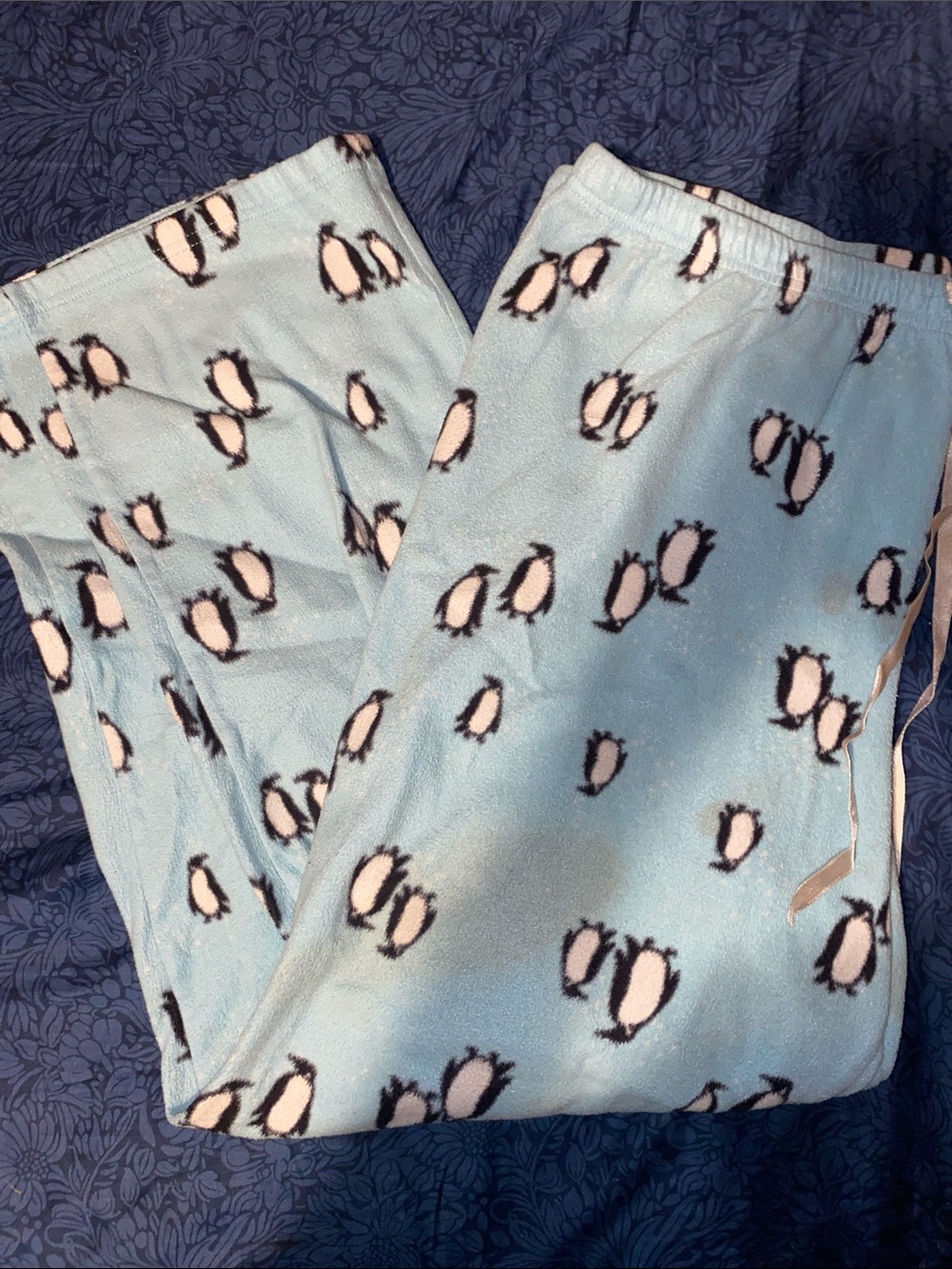 Croft and Barrow Light Blue Penguin Print Pajama Bottoms